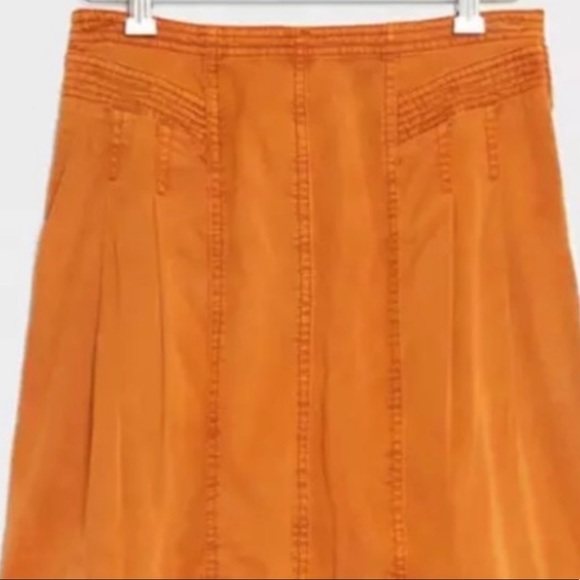 Anthropologie Briony Mini Skirt Dark Orange Size 8 - Picture 3 of 11